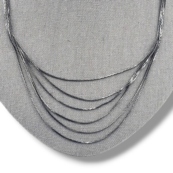 Premier Designs Gunmetal Gray Multi Strand Chain Layered Necklace Adjustable - Picture 6 of 7